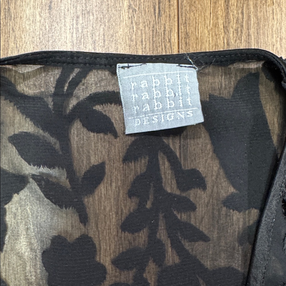 Rabbit Rabbit Rabbit Black Sheer Floral Top - Picture 3 of 4